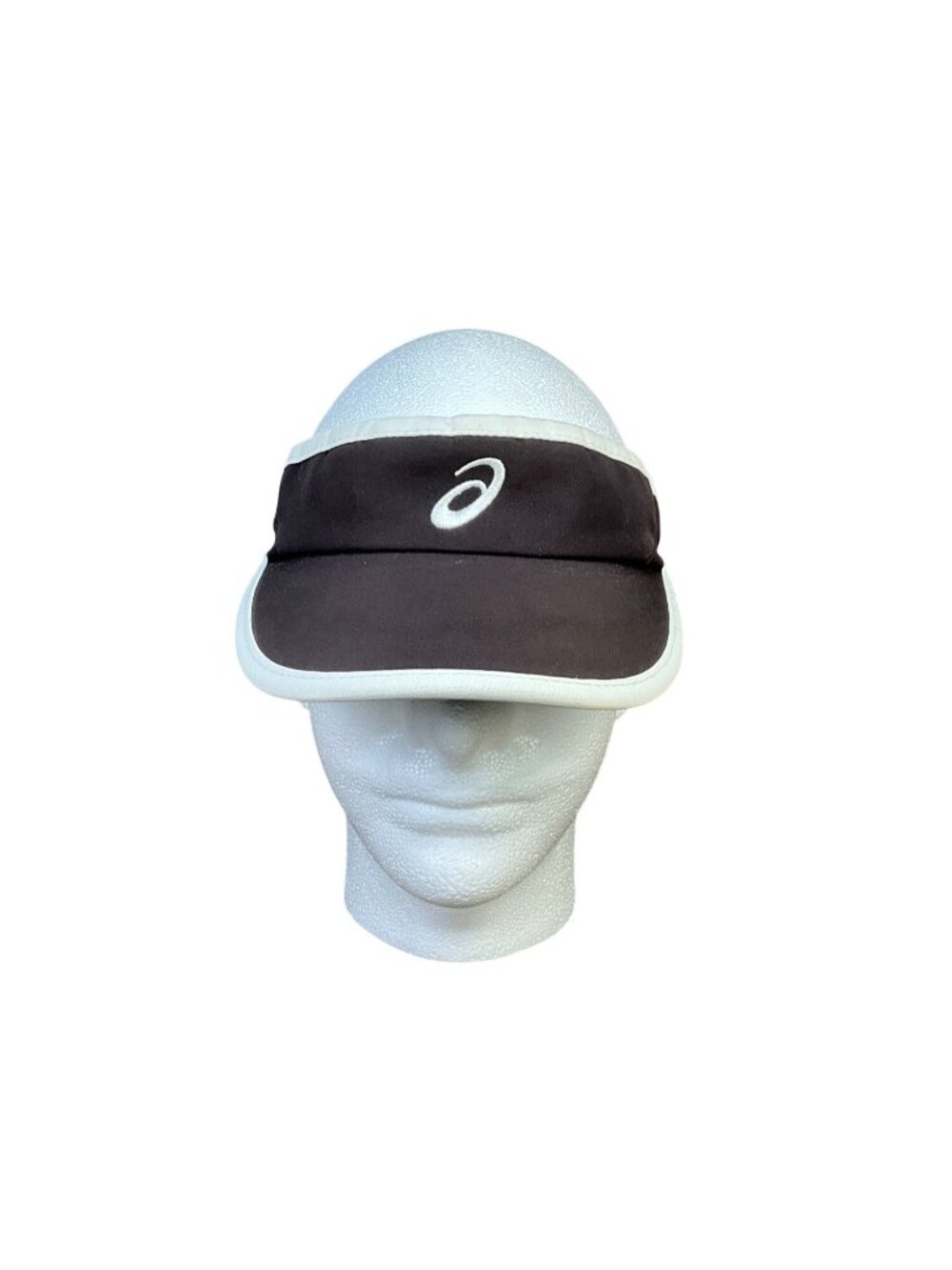 Asics Unisex Black/White Sport Visor Hat Adjustable  Strap Lightweight